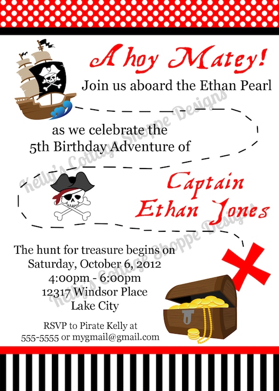 Pirate Invitation... Custom, Digital, Printable Il_570xn