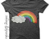 Rainbow Iron on Shirt PDF - Summer Iron on Transfer / Kids Girls Clothing Top / Rainbow Shirt Design / Nursery Printable / Digital IT44-R
