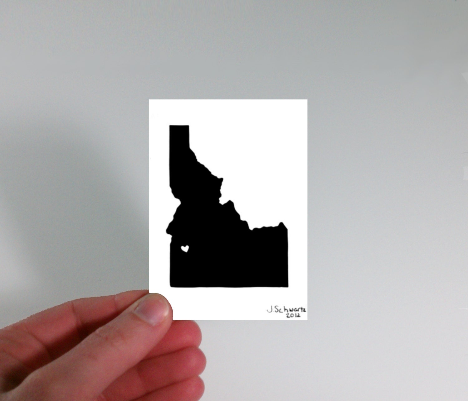 Items similar to Idaho Love - Idaho State Heart Art, Idaho Silhouette ...