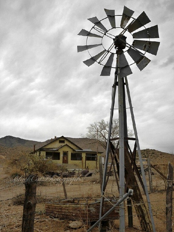 Vintage Windmill 4x6 Fine Art Photography by BlackCatPhotographs