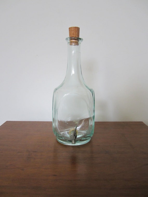 Vintage Green Liquor Bottle With Spout