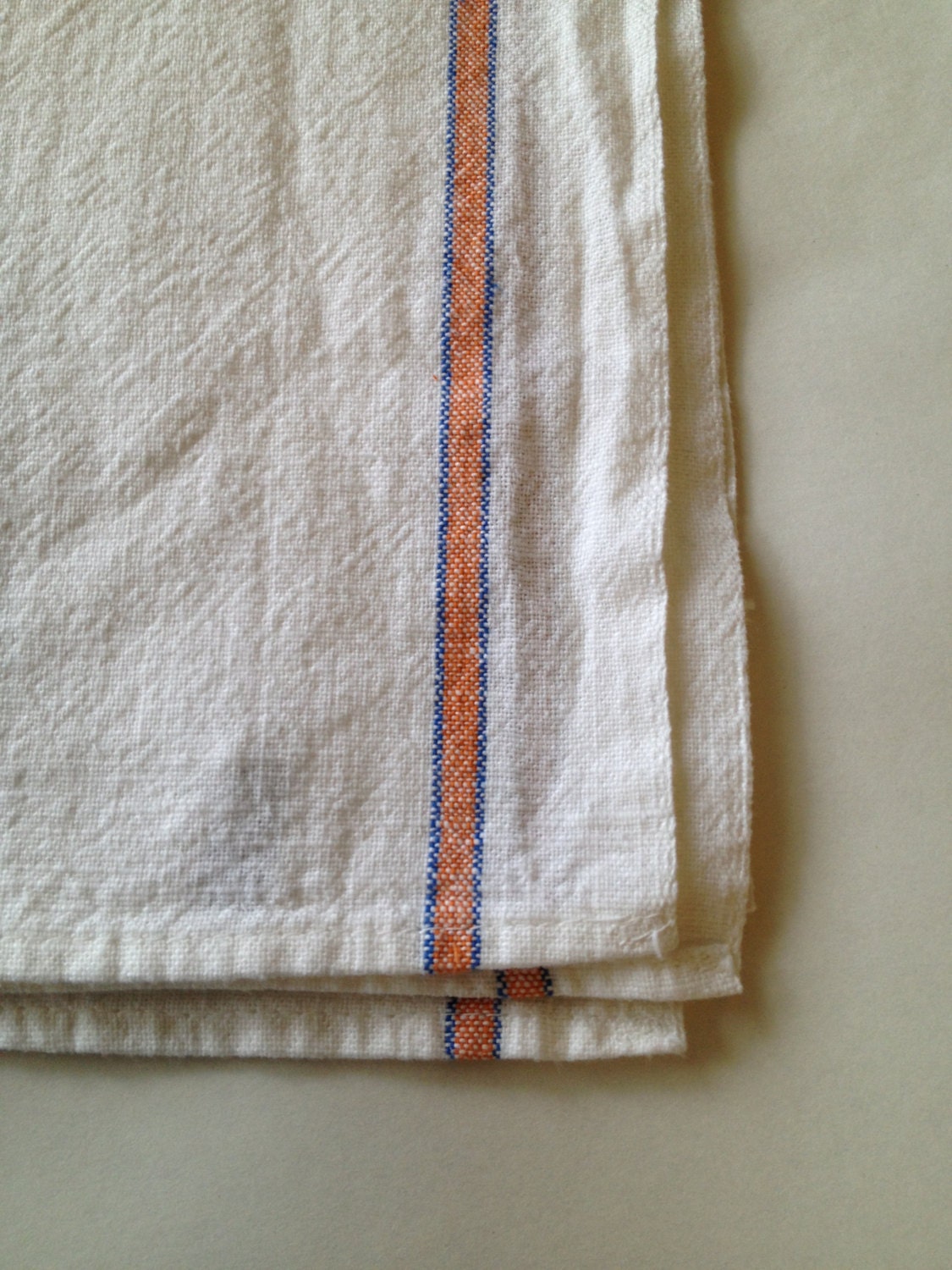 Vintage Cannon Kitchen Towel White with Blue and Orange