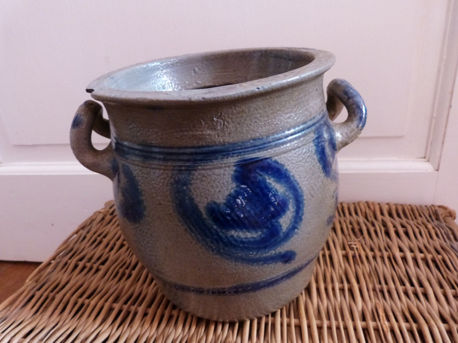 Antique stoneware crock pot antique French butter crock Alsace