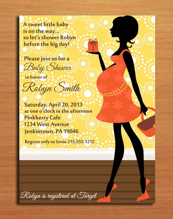Modern Mom / Baby Shower Invitation Cards / PRINTABLE / DIY