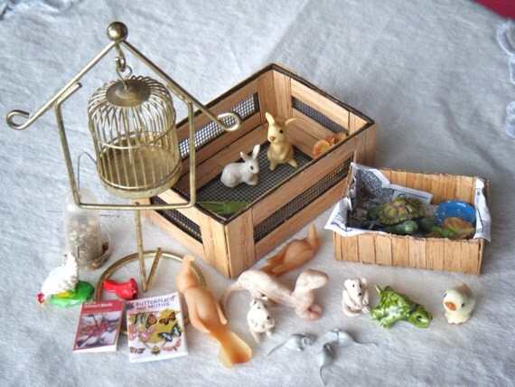 miniature dollhouse animals