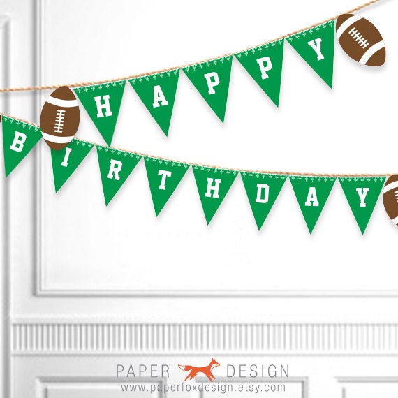 Football Birthday Banner Printable