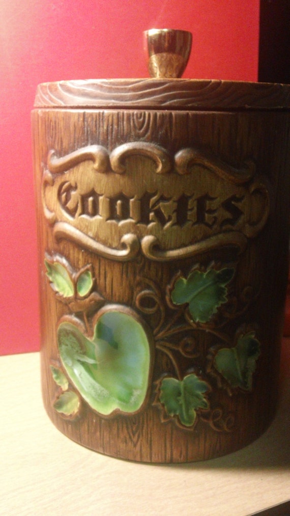 vintage Treasure Craft Green Apple ceramic cookie jar