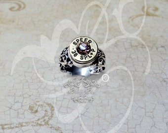 Pistol Bullet Ring Bullet Jewelry S terling Filigree Crystal ...