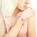RESERVED Tender romantic handmade Charm Bracelet with purple roses from polymer clay