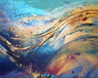 Original Seascape Art by Caroline ashwood - Textured and contemporary abstract painting on canvas - FREE SHIPPING