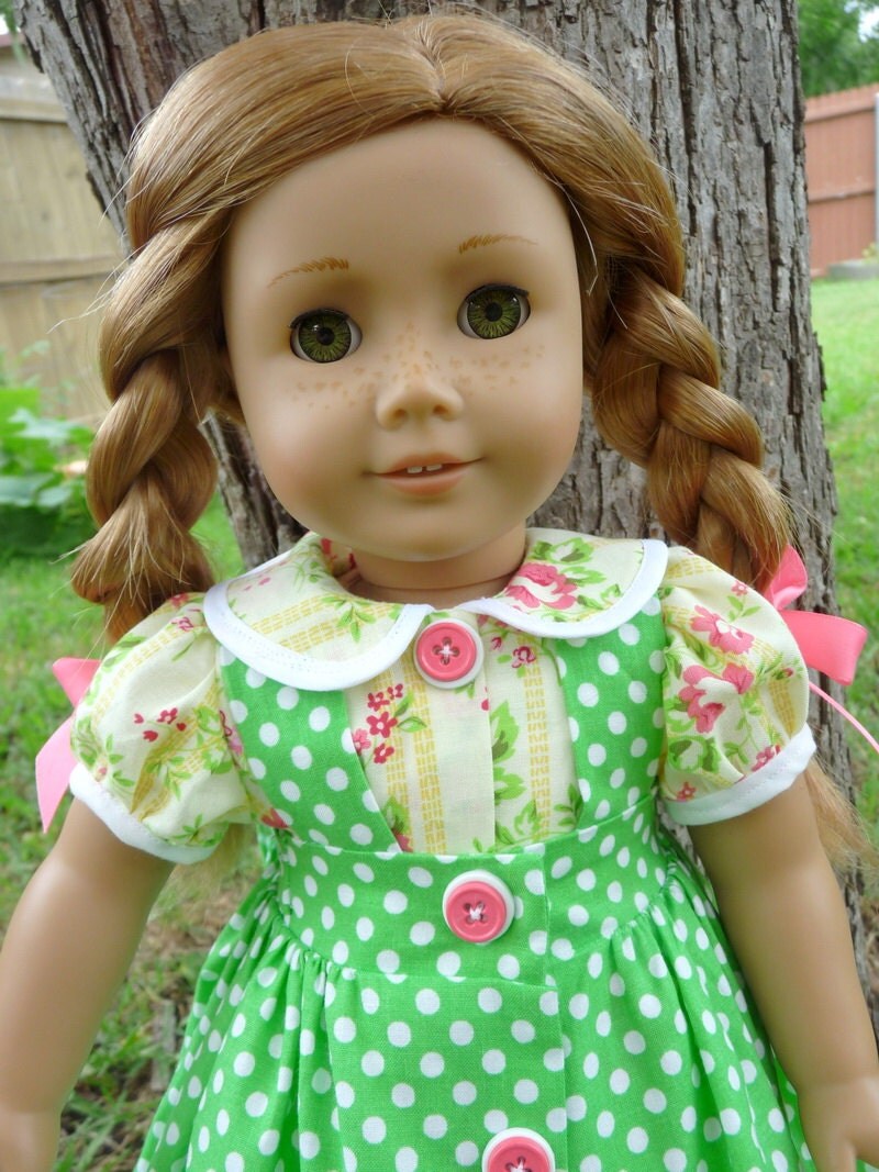 18 Doll Clothes Daisy Kingdom Dress and Pinafore for
