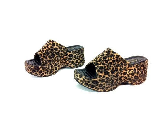 leopard platform mules