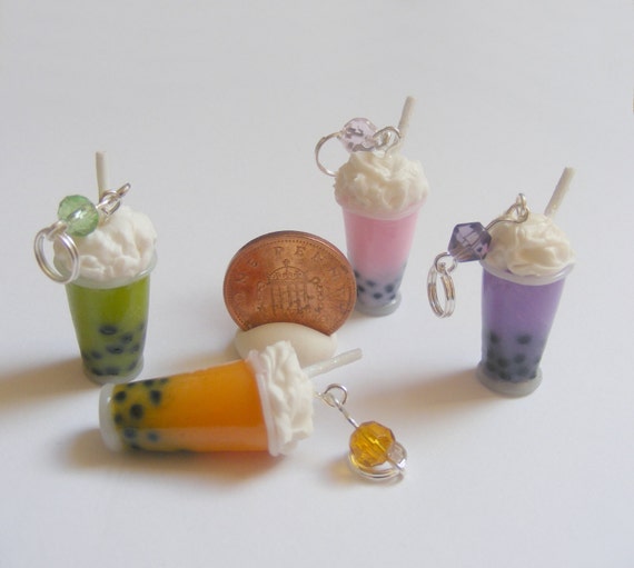 Items similar to Food Jewelry Boba Tea Necklace, Bubble Tea Pendant