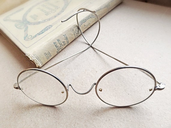 Antique Reading Eyeglasses With Case German Vintage