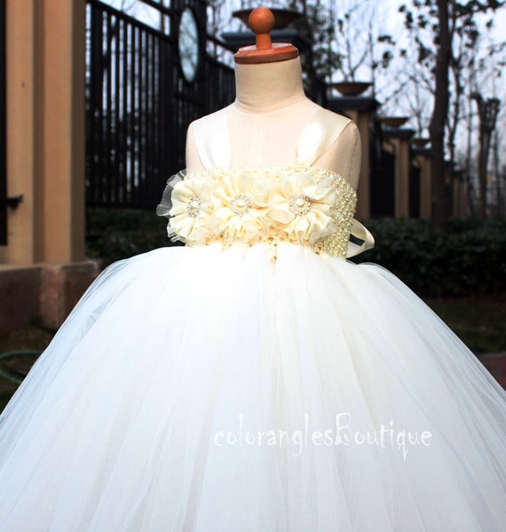 Ivory tutu dress Flower Girl Tutu Dress baby dress toddler