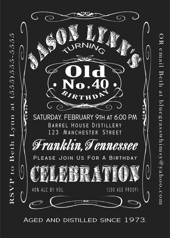 Jack Daniels Birthday Invitation 4