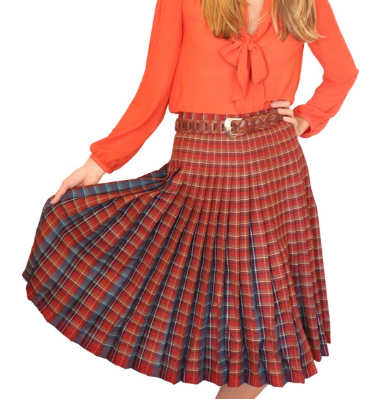 SALE / Vintage Skirt / Pleated / Wool / Reversible Skirt
