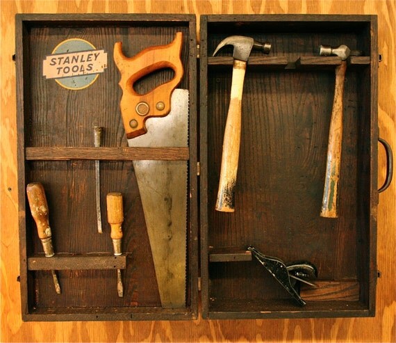 Vintage Stanley Wall Mount Tool Box Mid Century Hardware