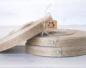 Natural Burlap Ribbon - 25 Yards of Natural Jute Ribbon - 5/8" Wide - Jute Ribbon - Natural Burlap Ribbon - Wedding Ribbons - DIY Weddings