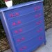 Custom Dresser, French Provincial Tall Boy Dresser, 5 Drawer, Painted PInk and Blue, Bedroom Dresser (Los Angeles)
