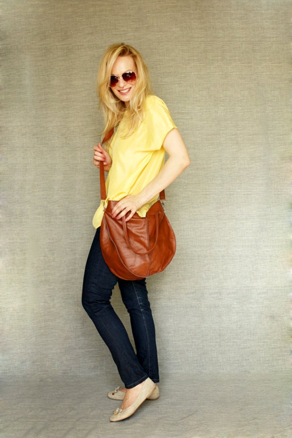 Soft Brown Hobo Leather Hobo Bag by PansyBag on Etsy