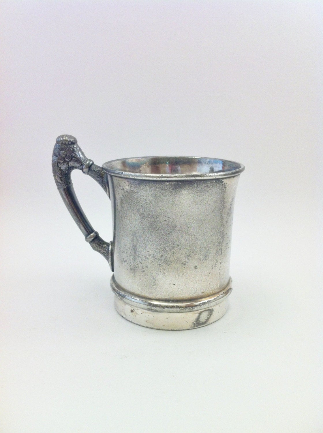 Antique Silver Plate Engraved Baby Cup Pairpoint Mfg Quadruple