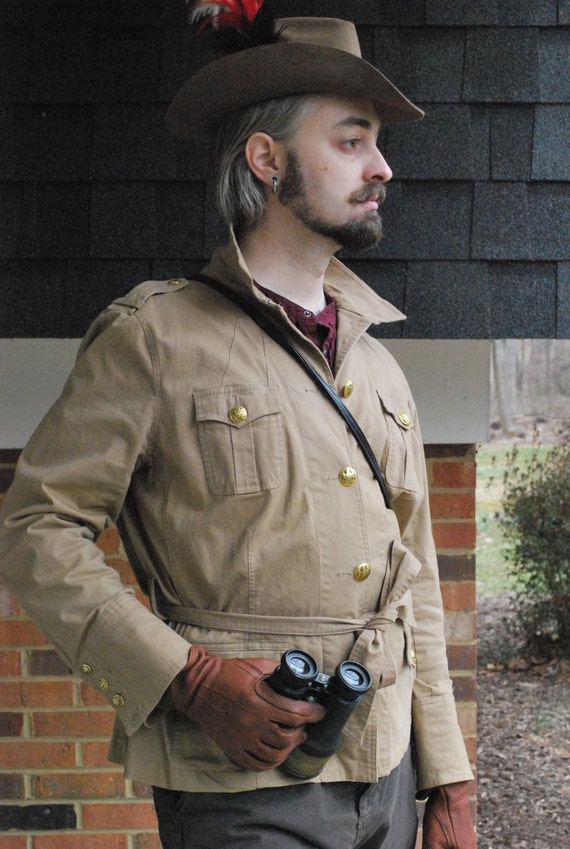 Khaki Safari Jacket Steampunk Explorer by TemporalOutfitters