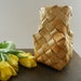 Vintage Swedish woven vase Scandinavian design wicker Rustic kitchen home decor Organic Easter decor