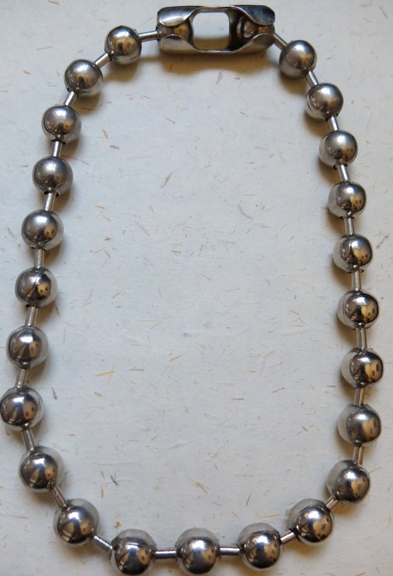 Large ball chain silver tone necklace