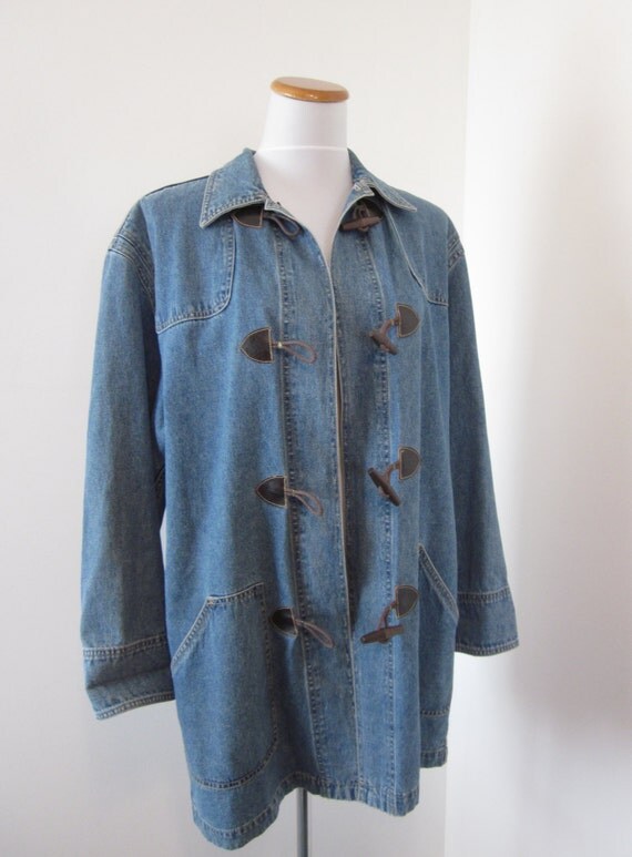 Vintage Denim Barn Coat Denim Field Jacket with Toggle