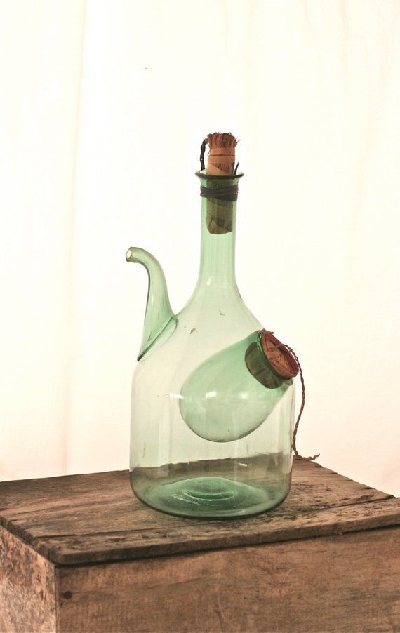 Emerald Green Princess House Wine Decanter Bottle Italian
