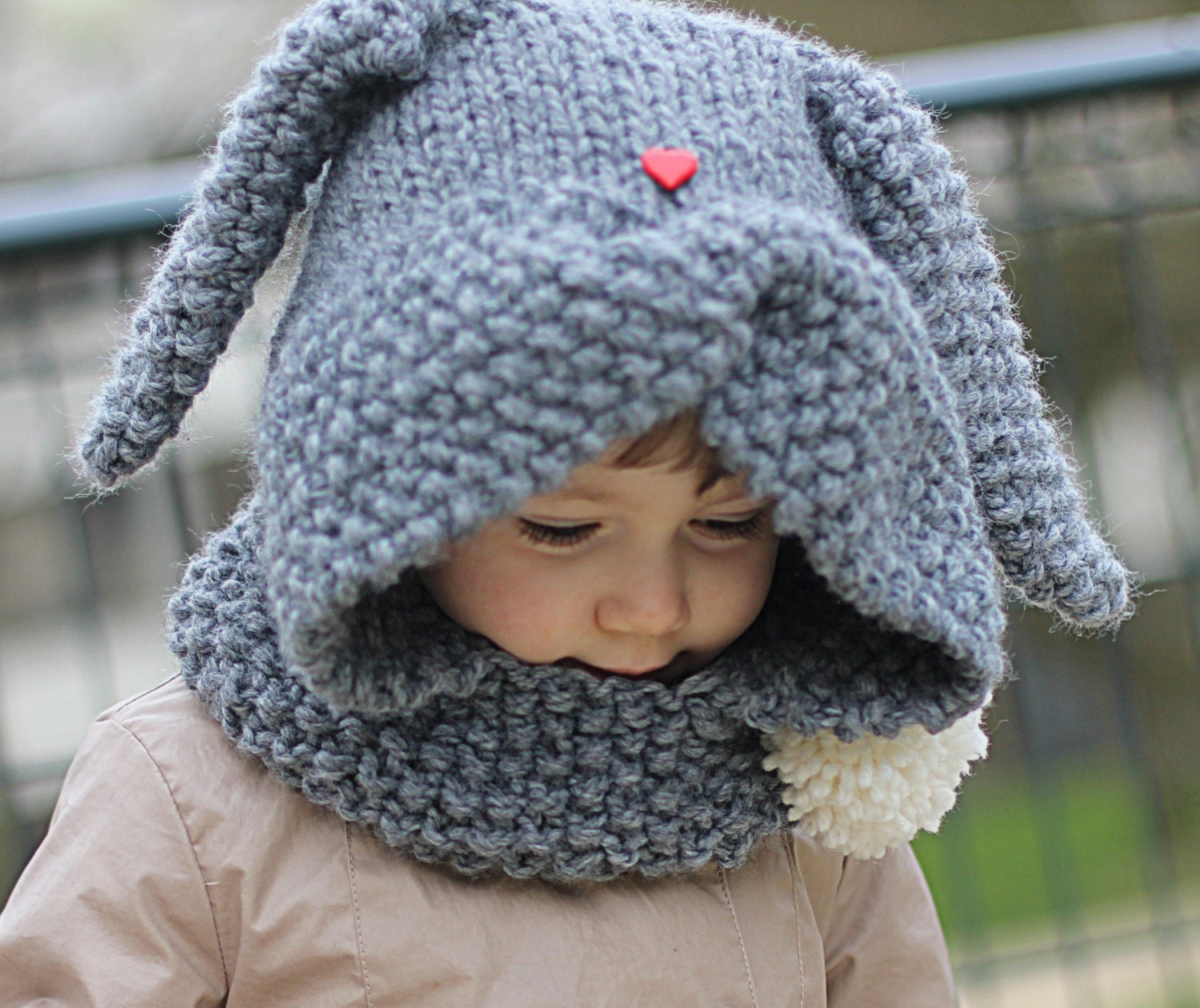 Rabbit Hood Knitting Pattern ZA?KA Toddler Child sizes