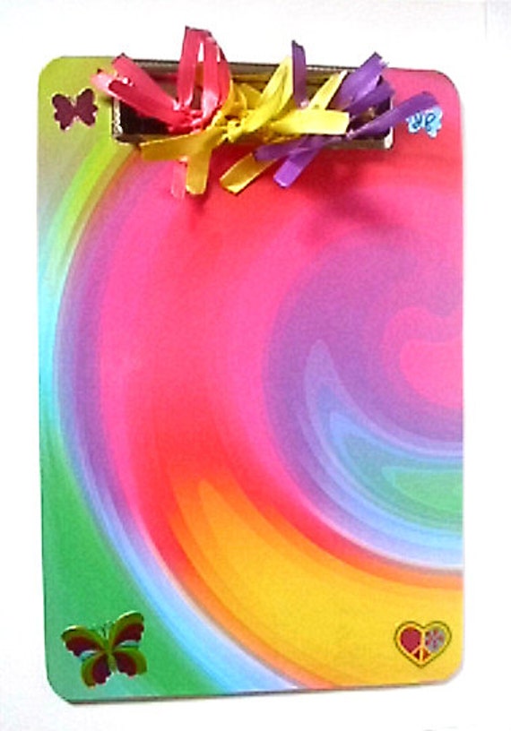 6x9 Decorative Clipboard in Rainbow Swirl