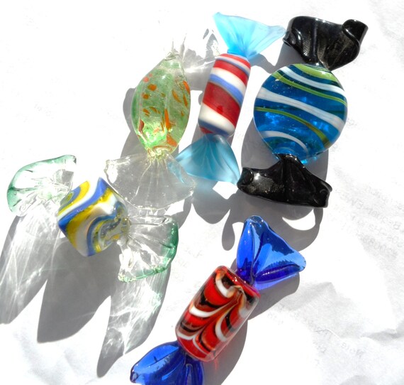 69 DOLLAR SALE Murano Glass Candy Italy by GhianniFindingsPlus