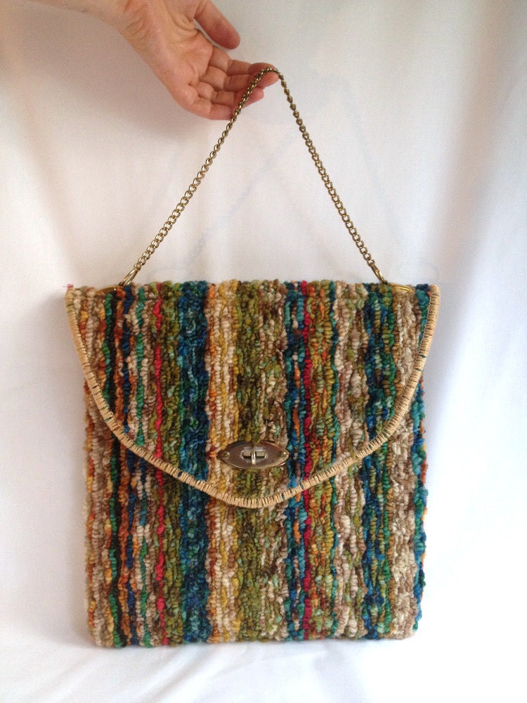 Vintage Carpet Bag Purse Jerry Terrence Carpet by ShaginyAndTil