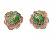 1978s , Edwardian , Vintage Green Elegant Earrings