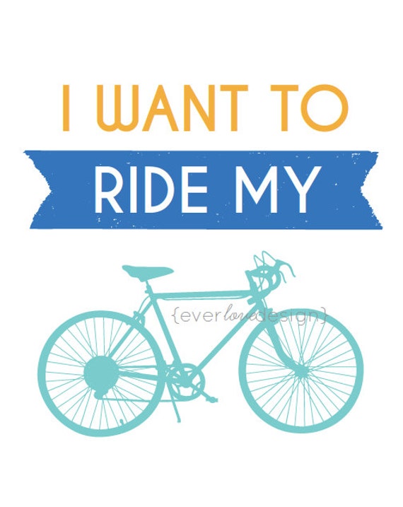 Items similar to I Want to Ride My Bicycle Song Lyrics 8