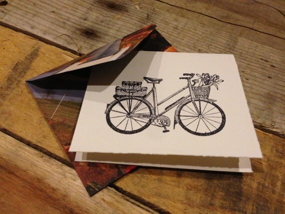 Handmade Bicycle Cards and Envelopes (set of 4)