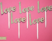 LOVE Letters Party Treat Picks / Cupcake Toppers (Set of 12) - Pick Your Colors! Il_170x135