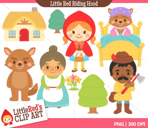 Red Riding Hood Clip Art and Digital Stamps - for personal and ...