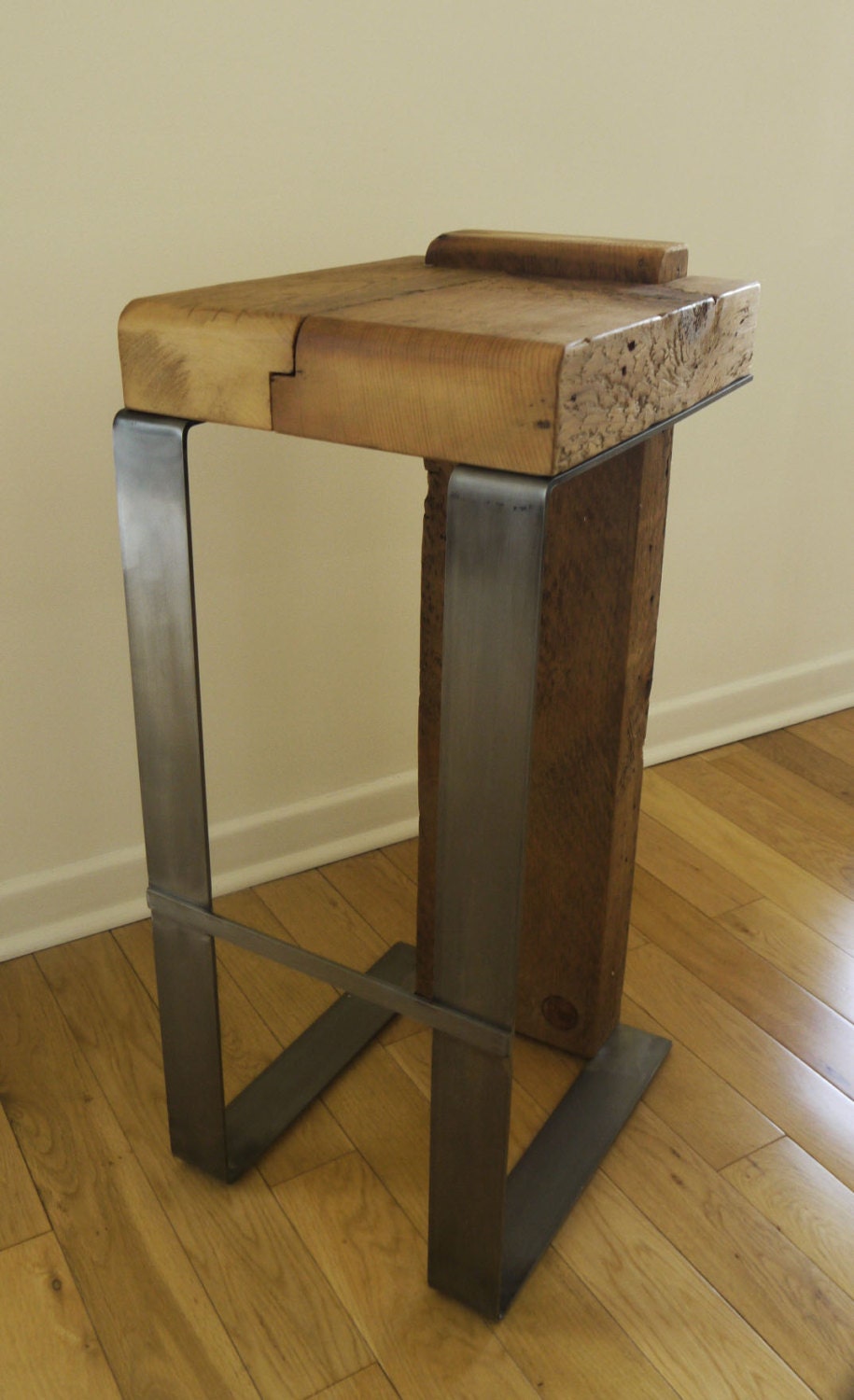 Reclaimed Wood And Metal Bar Stool Industrial Bar Stool   Il Fullxfull.425248139 Jiod 