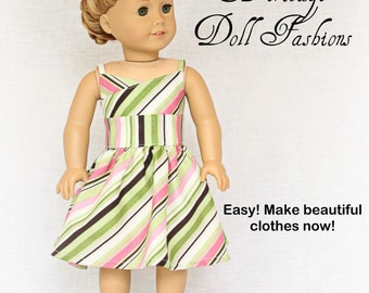 Pixie Faire Heritage The Wrap Top Dress Doll Clothes Pattern for 18 inch American Girl Dolls - PDF