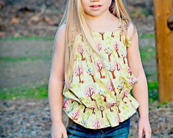 Rilla Shirred Top pdf pattern - sizes 12m - 12y