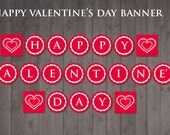 Items similar to PRINTABLE 'happy valentine's day' banner - DIY