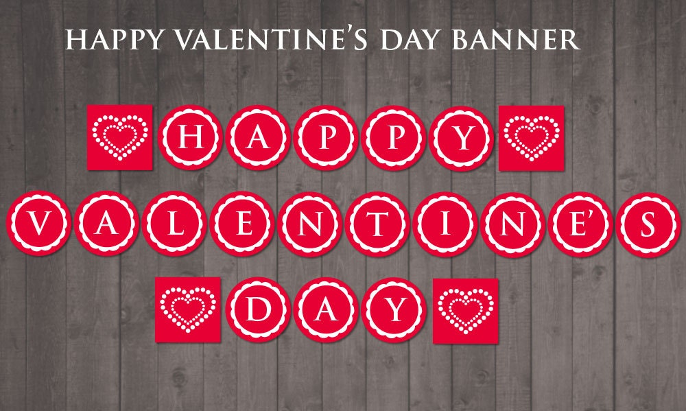 PRINTABLE 'happy valentine's day' banner DIY