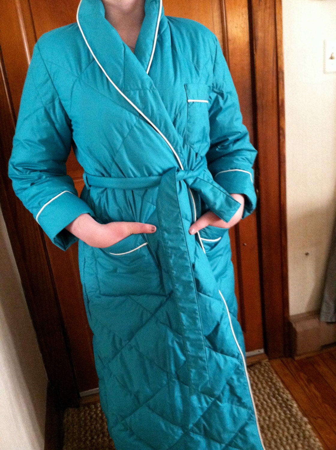 50% OFF LIQUIDATION Like NEW Down Robe Eddie Bauer VintageTeal