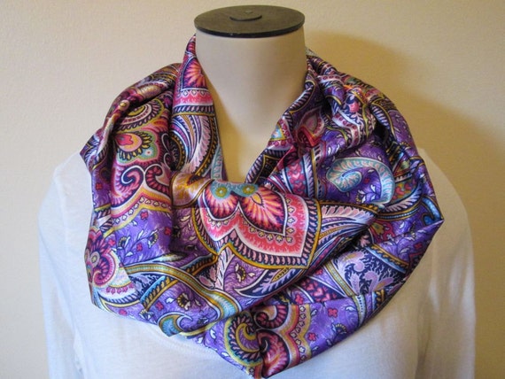 Spring Paisley Infinity Scarf by TheArtistryStitch on Etsy