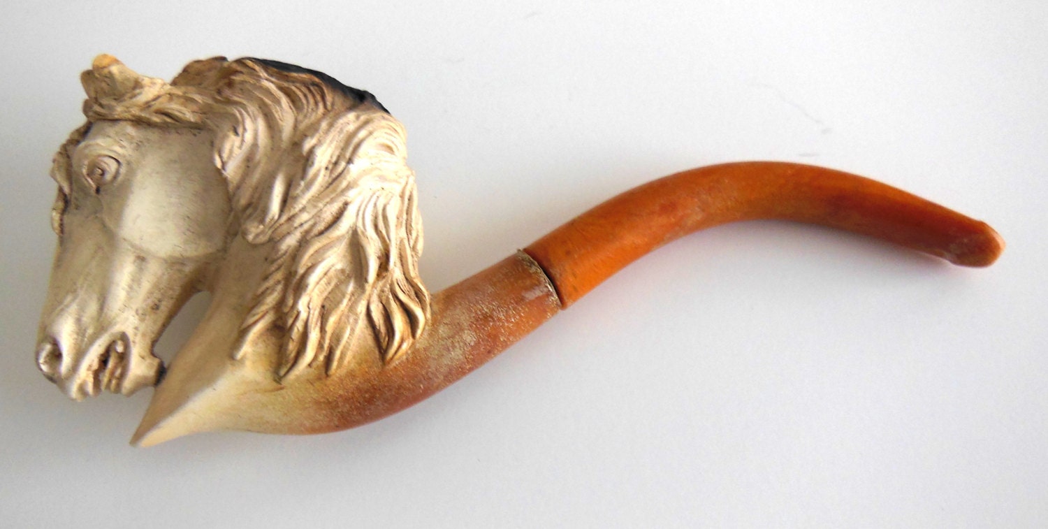 Antique Meerschaum German Horse Head Pipe