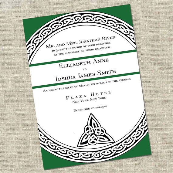 blank celtic wedding invitation templates free