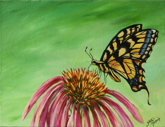 Whimsical Coneflower Butterfly is an original 9X12 by ParrisImages